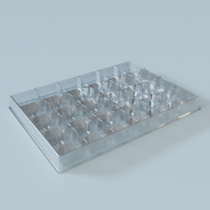 Plastic packaging tray for component transport - Art-107d