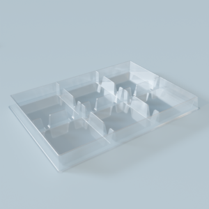 Plastic packaging tray for component transport - Art-136d